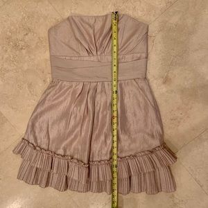 Champagne cocktail dress with ruffled bottom